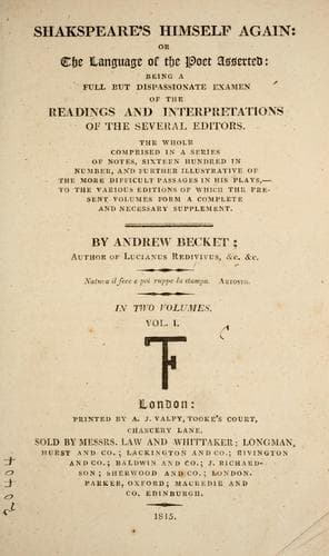 Tapa de Shakspeare's himself again