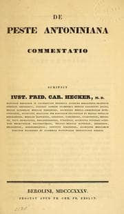 Tapa de De peste Antoniniana commentatio