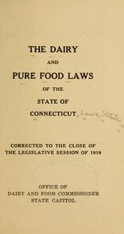 Tapa de The dairy and pure food laws of the state of Connecticut