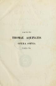 Tapa de Sancti Thomae Aquinatis Doctoris Angelici ordinis praedicatorum Opera omnia