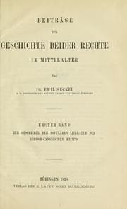 Tapa de Beiträge zur geschichte beider rechte im mittelalter