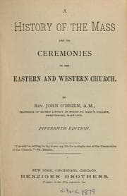 Tapa de A history of the mass and its ceremonies in the eastern and wester church