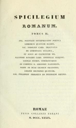 Tapa de Spicilegium romanum ...