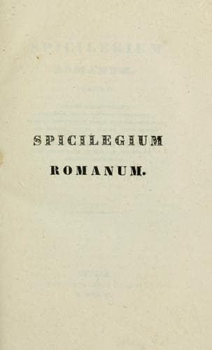 Tapa de Spicilegium romanum ...