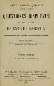 Tapa de Quaestiones disputatae accedit liber de ente et essentia