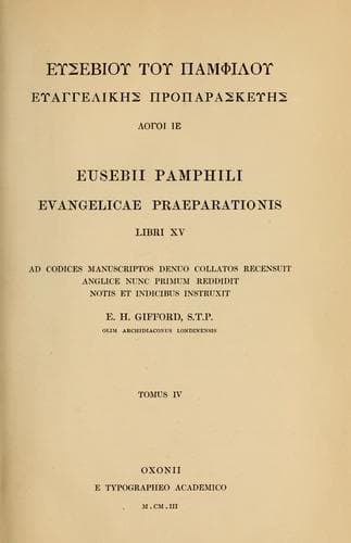 Tapa de Evangelicae praeparationis libri XV