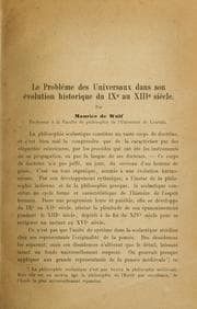 Tapa de Le Problème des universaux dans son évolution historique du IXe au XIIIe siècle