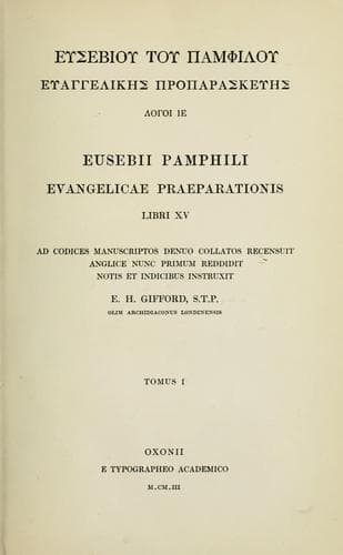 Tapa de Evangelicae praeparationis libri XV