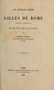 Tapa de Un ouvrage inédit de Gilles de Rome en faveur de la Papauté