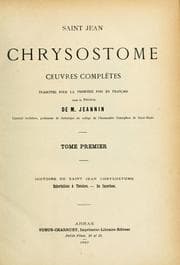 Tapa de Oeuvres complétes de Saint Chrysostome