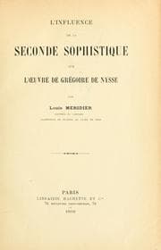 Tapa de L'Influence e la seconde sophistique sur l'oeuvre de Grégoire de Nysse