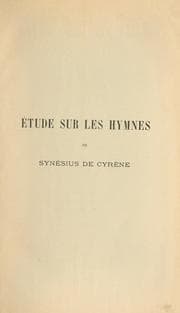 Tapa de Etude sur les hymnes de Synésius de Cyrène