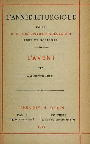 Tapa de L'Année liturgique