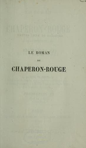 Tapa de Le roman du Chaperon-Rouge
