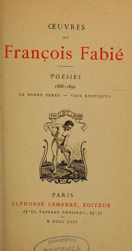 Tapa de Poésies, 1888-1892