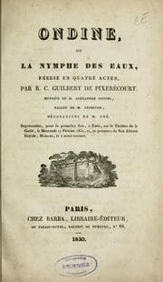 Tapa de Ondine, ou, La nymphe des eaux