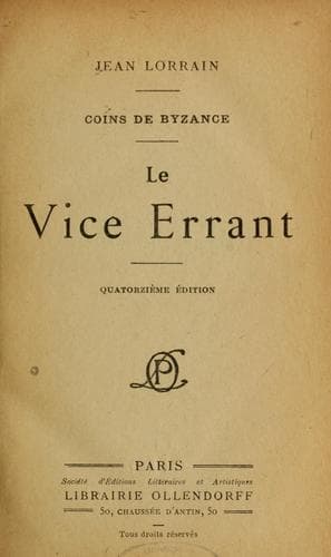 Tapa de Le vice errant