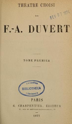 Tapa de Théâtre choisi