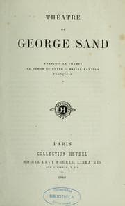 Tapa de Théâtre de George Sand