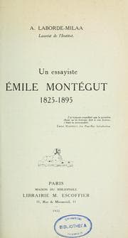 Tapa de Un essayiste Émile Montégut, 1825-1895