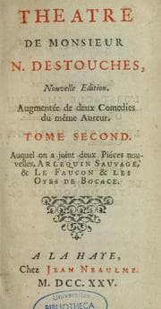 Tapa de Théâtre de monsieur N. Destouches