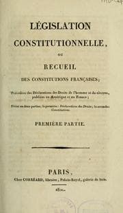 Tapa de Législation constitutionnelle, ou, Recueil des constitutions françaises