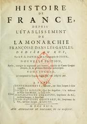 Tapa de Histoire de France, depuis l'ètablissement de la monarchie françoise dans les Gaules, dediée au roi