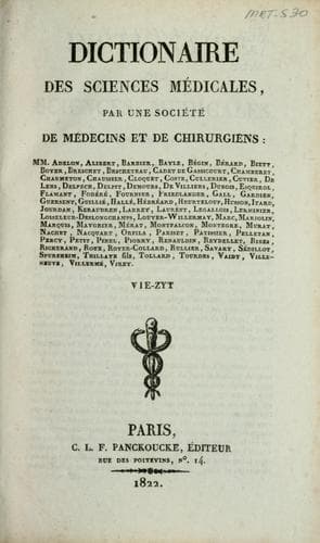Tapa de Dictionnaire des sciences médicales