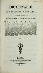 Tapa de Dictionnaire des sciences médicales