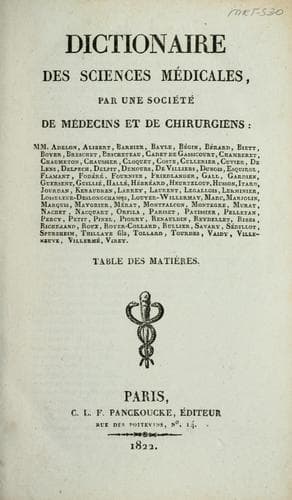 Tapa de Dictionnaire des sciences médicales