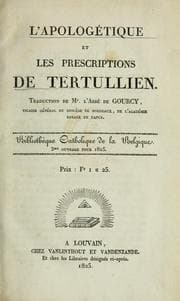 Tapa de L'Apologétique et les prescriptions de Tertullien