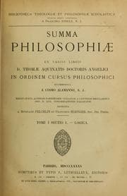Tapa de Summa philosophiae ex variis libris D. Thomae Aquinatis Doctoris Angelici
