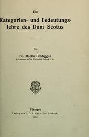 Tapa de Die Kategorien- und Bedeutungslehre des Duns Scotus