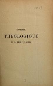Tapa de Somme Theologique de S. Thomas D'Aquin