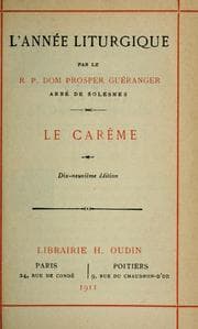 Tapa de L'Année liturgique