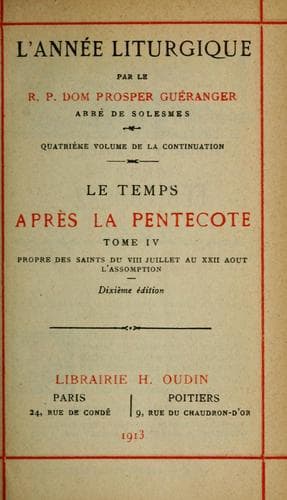 Tapa de L'Année liturgique