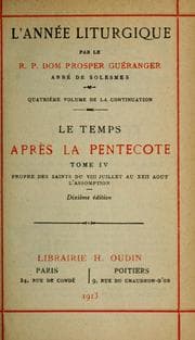 Tapa de L'Année liturgique