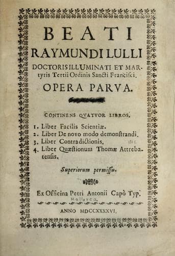 Tapa de Opera parva; continens quatuor libros