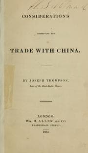 Tapa de Considerations respecting the trade with China