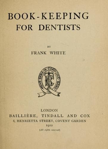 Tapa de Book-keeping for dentists