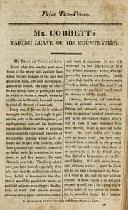 Tapa de Mr. Cobbett's taking leave of his countrymen