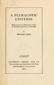 Tapa de A pluralistic universe