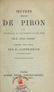 Tapa de Œuvres choisies de Piron