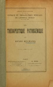 Tapa de La thérapeutique pathogénique