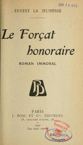 Tapa de Le forçat honoraire
