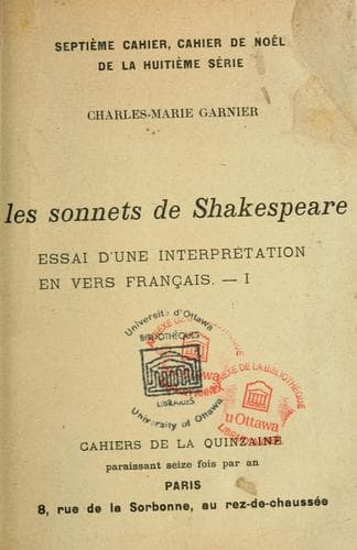 Tapa de Sonnets. 1/2