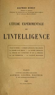 Tapa de L'étude experimentale de l'intelligence
