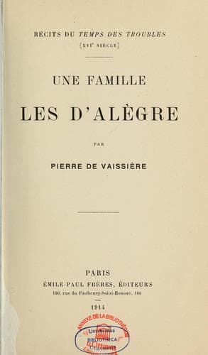 Tapa de Une Famille