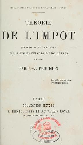 Tapa de Théorie de l'impôt