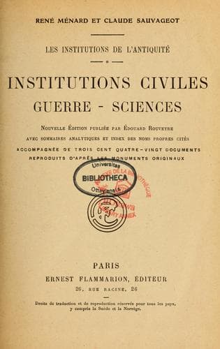 Tapa de Institutions civiles, guerre, sciences